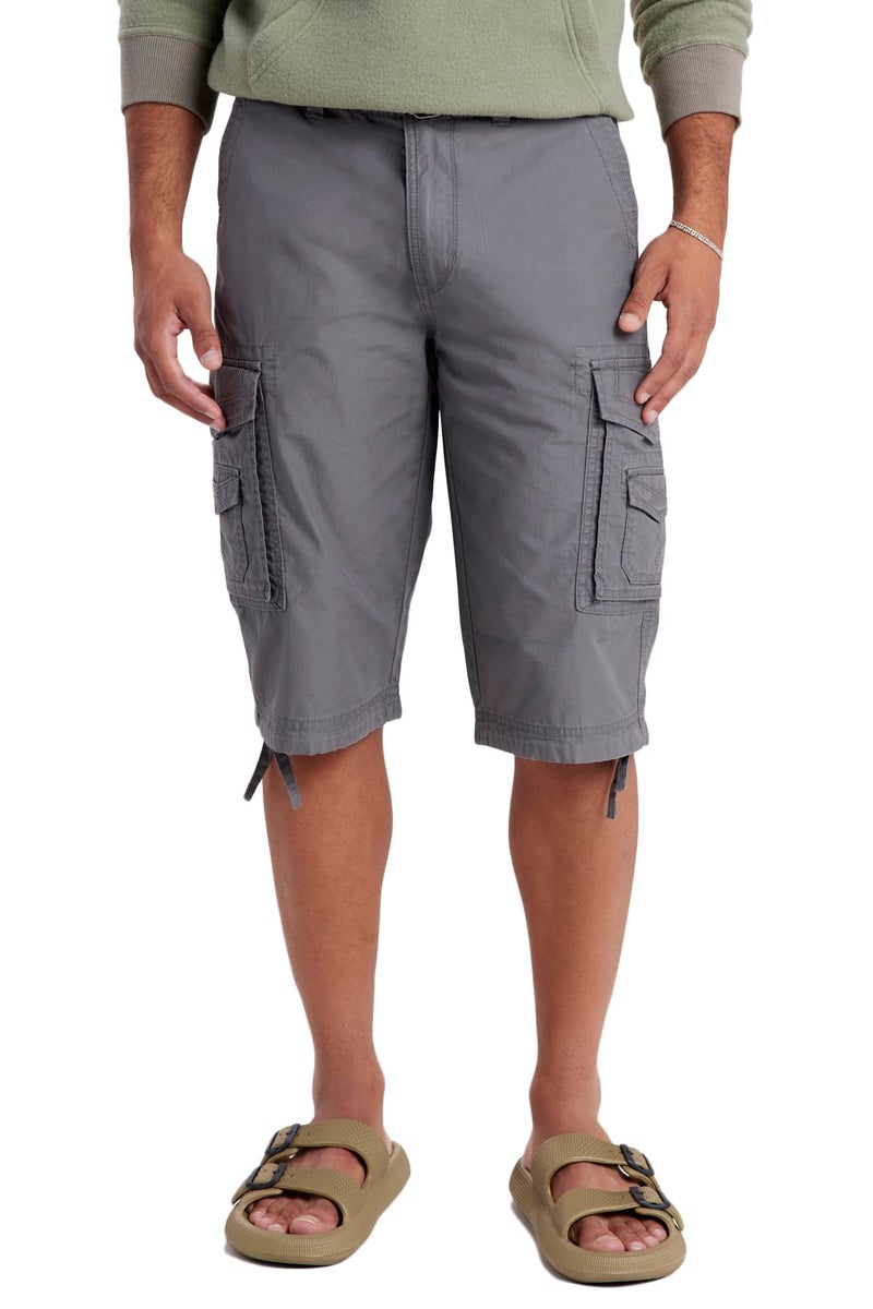 Unionbay Men's Cordova Belted Messenger Cargo Short - Reg and Big and Tall Sizes, Grey Goose, 30